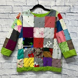 Homemade Quilt Top made from Polyester Patchwork Quilt Pieces